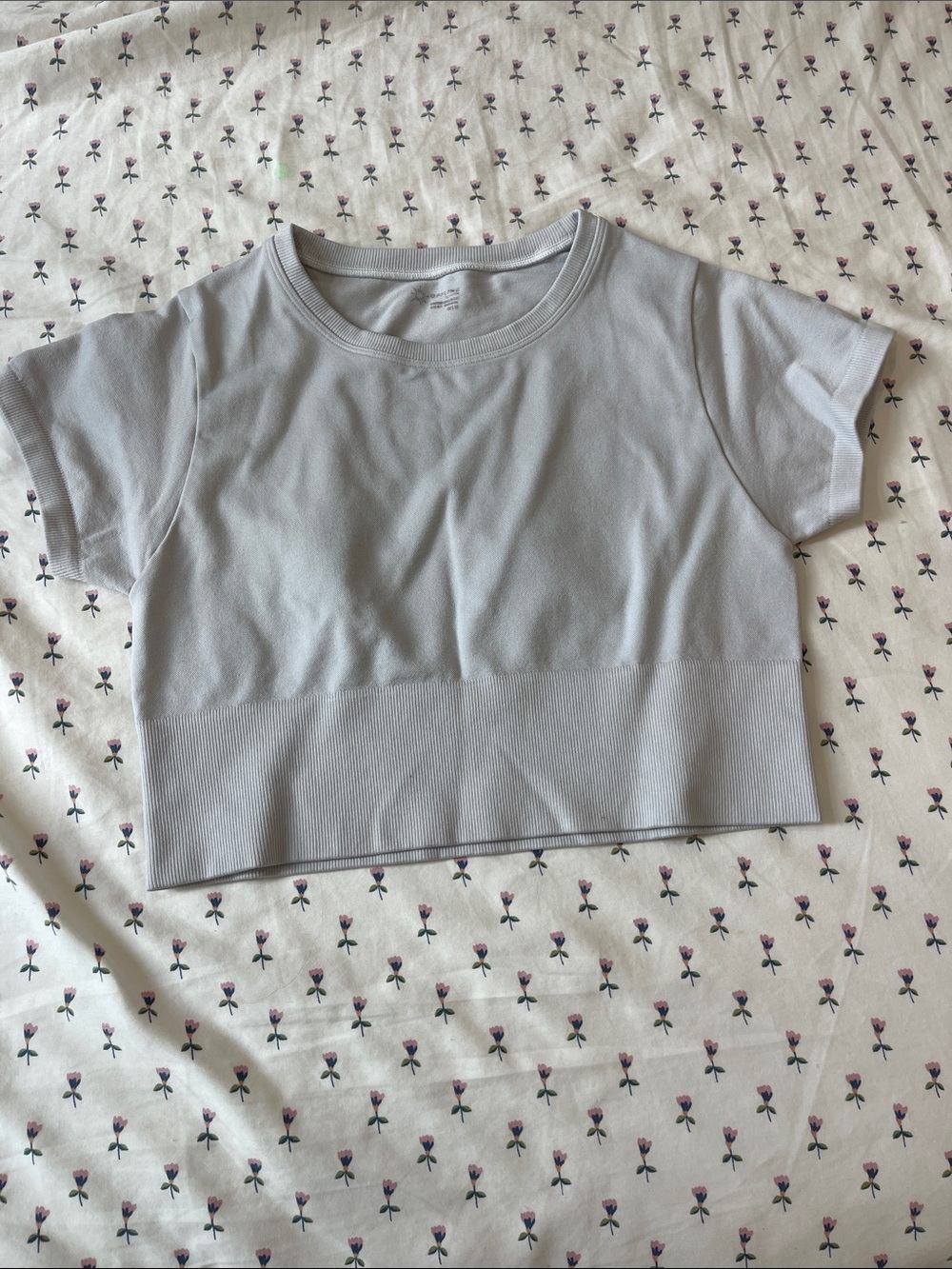 White crop athletic top
